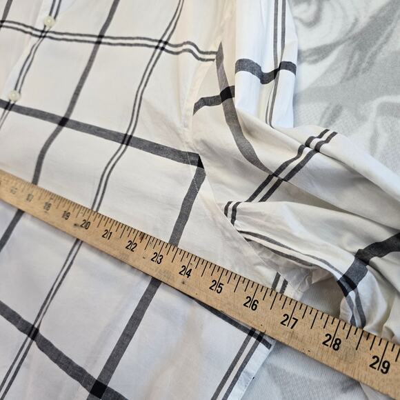 Express Slim1MX Men's Longsleeve Button Up White/Black Plaid Size XXL - Picture 7 of 8